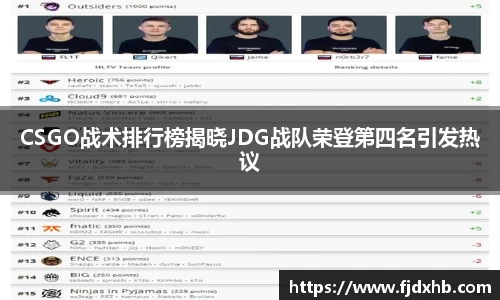CSGO战术排行榜揭晓JDG战队荣登第四名引发热议